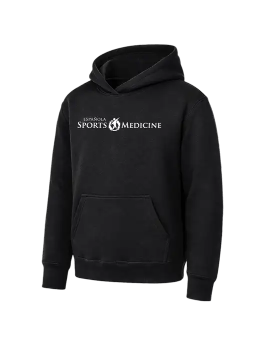 Youth Black 7.8 oz Pullover Hooded Sweatshirt w/Espanola Logo