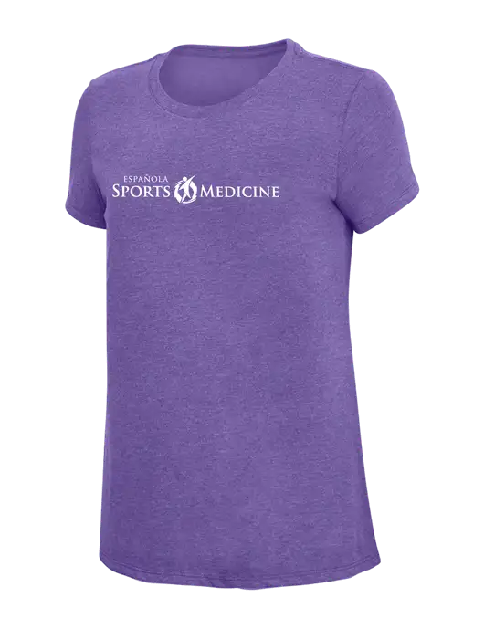 Womens Simply Soft Purple Frost 4.5oz  Poly/Combed Ring Spun Cotton T-Shirt w/Espanola Logo