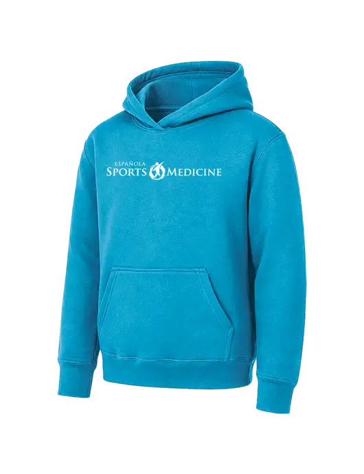 Youth Sapphire 7.8 oz Pullover Hooded Sweatshirt w/Espanola Logo
