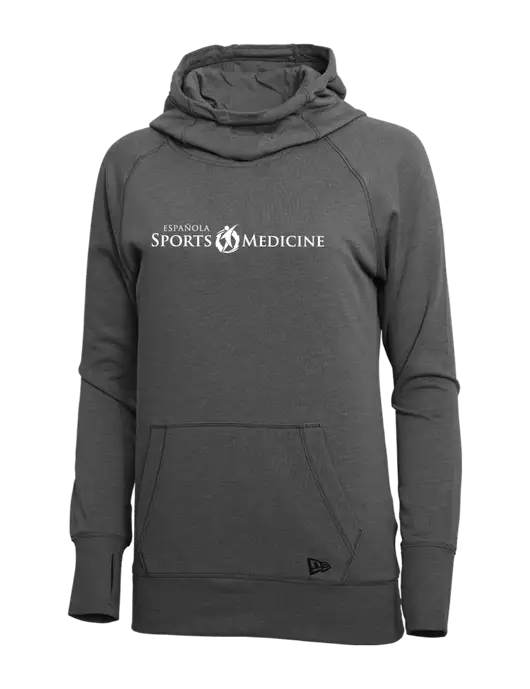 New Era Black Heather Womens Tri-Blend Fleece Pullover Hoodie w/Espanola Logo