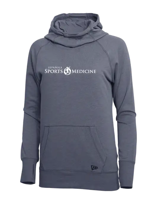 New Era True Navy Heather Womens Tri-Blend Fleece Pullover Hoodie w/Espanola Logo