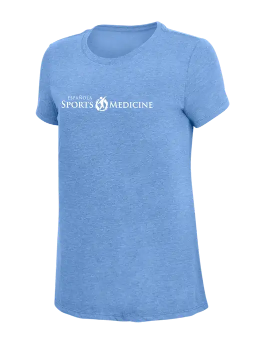 Womens Simply Soft Maritime Frost 4.5oz Poly/Combed Ring Spun Cotton T-Shirt
 w/Espanola Logo