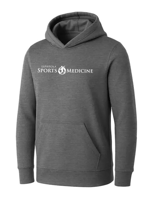 Womens Medium Grey Heather Core Fleece Pullover Hooded Sweatshirt w/Espanola Logo