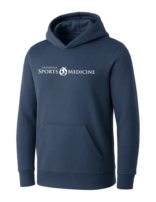 Womens Navy Core Fleece Pullover Hooded Sweatshirt w/Espanola Logo