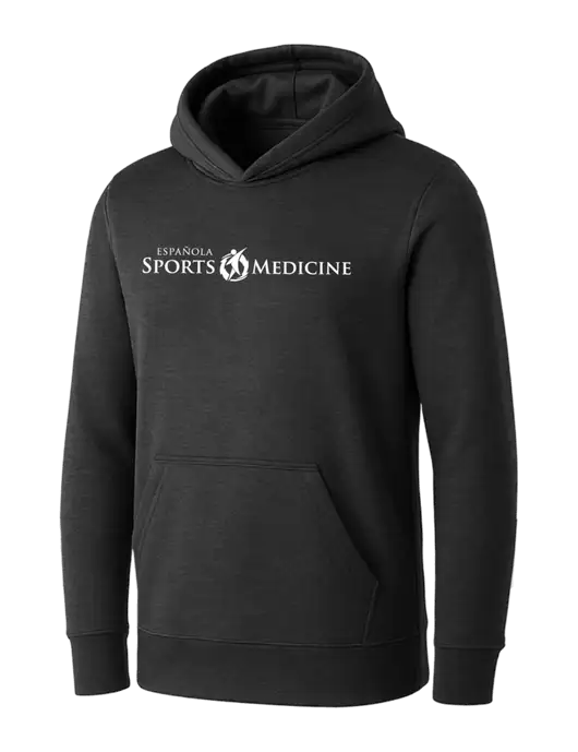 Womens Dark Grey Heather Core Fleece Pullover Hooded Sweatshirt w/Espanola Logo
