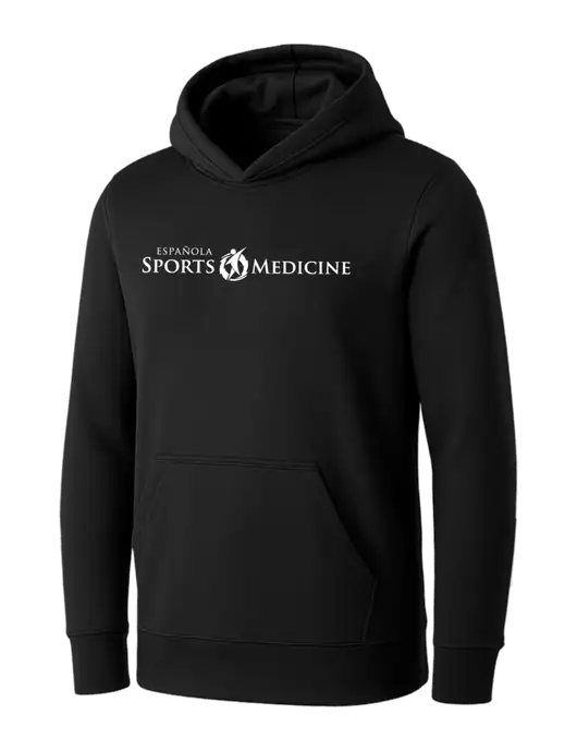 Womens Black Core Fleece Pullover Hooded Sweatshirt w/Espanola Logo