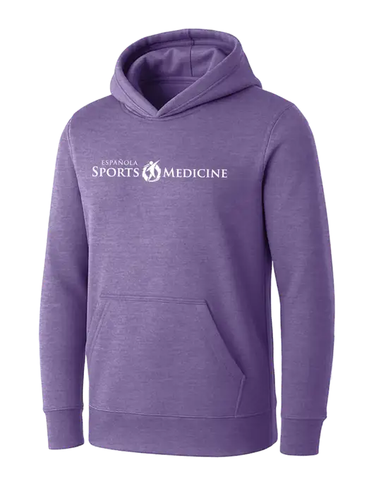 Womens Purple Heather Core Fleece Pullover Hooded Sweatshirt w/Espanola Logo