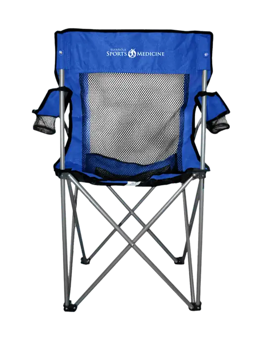 Titan Dark Royal Blue/Black Mesh Folding Chair w/Espanola Logo