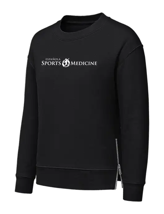 Womens Black Dual Side Zippers Crewneck w/Espanola Logo