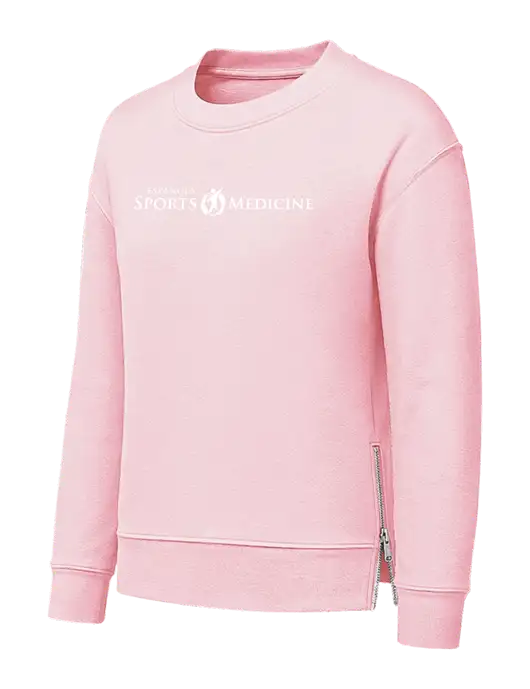 Womens Light Pink Dual Side Zippers Crewneck w/Espanola Logo