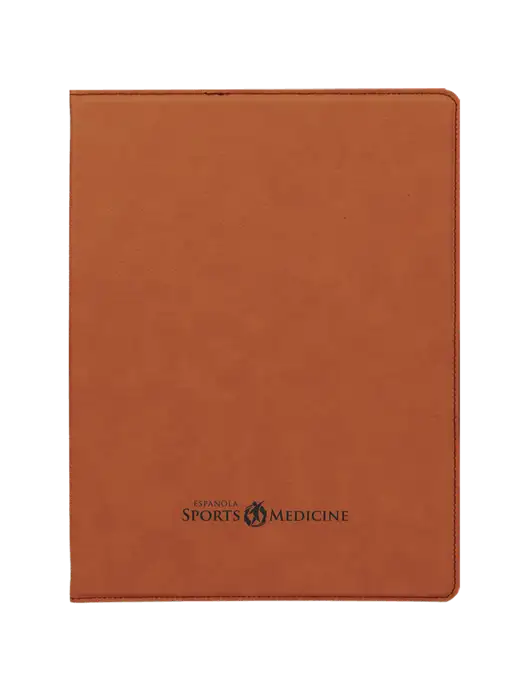 Light Brown Leatherette 9 ½ x 12 Padfolio w/Espanola Logo