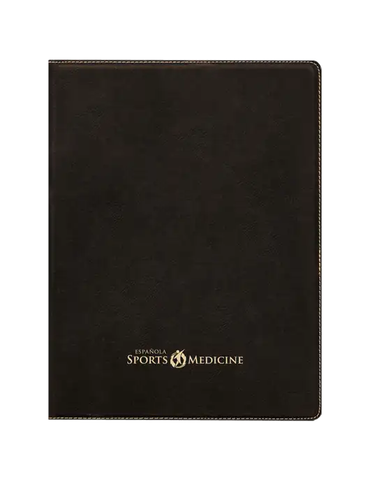 Black/Gold Leatherette 9 ½ x 12 Padfolio w/Espanola Logo