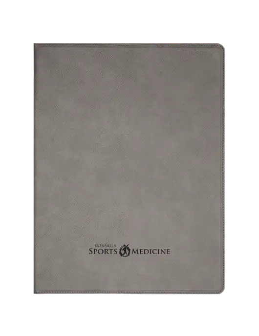 Medium Grey Leatherette 9 ½ x 12 Padfolio w/Espanola Logo