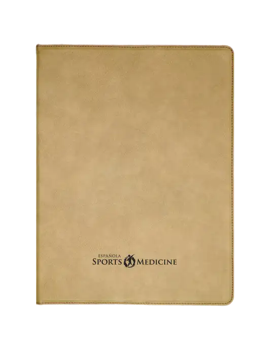 Tan Leatherette 9 ½ x 12 Padfolio w/Espanola Logo