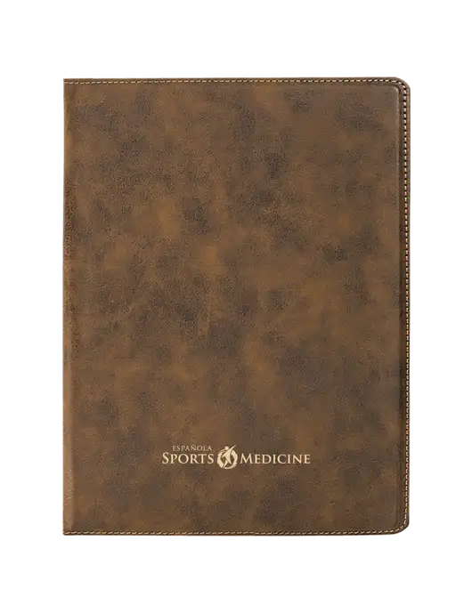 Rustic/Gold Leatherette 9 ½ x 12 Padfolio w/Espanola Logo