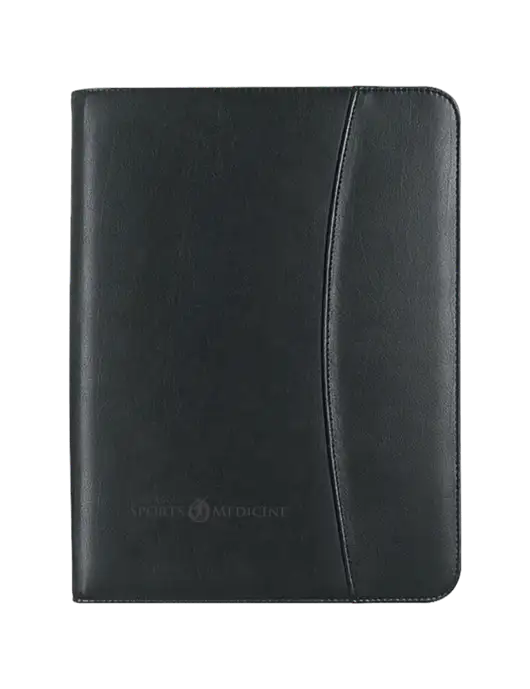 Executive Edge Black Leatherette Zippered Portfolio With Calculator w/Espanola Logo