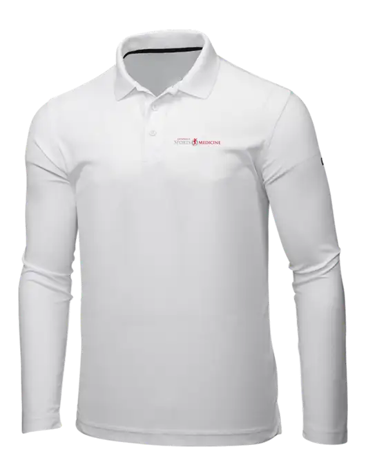 OGIO Bright White Caliber 2.0 Long Sleeve Polo w/Espanola Logo