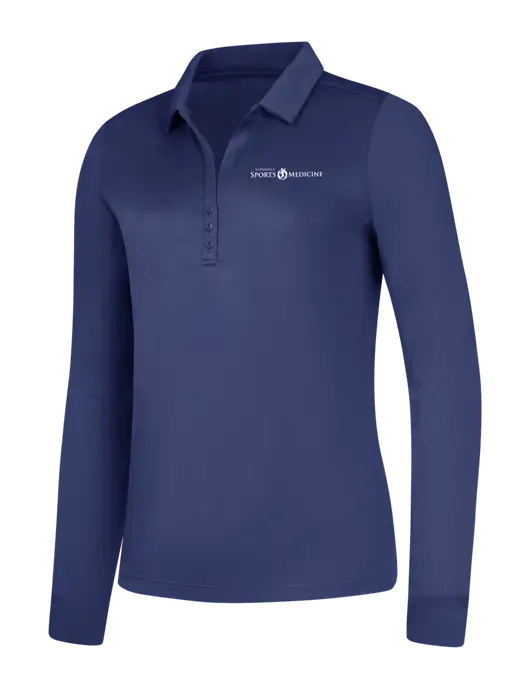 Womens Dark Royal Silk Touch Performance Long Sleeve Polo w/Espanola Logo