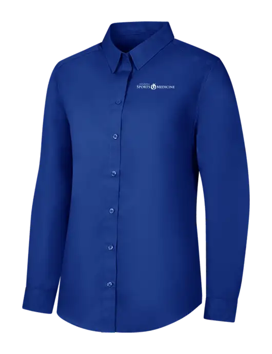 Womens Royal Long Sleeve Carefree Poplin Shirt w/Espanola Logo