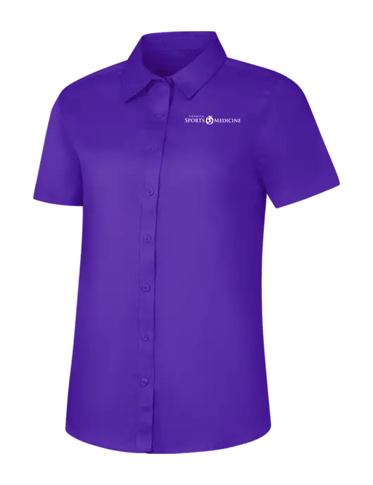 Womens Purple Short Sleeve Superpro React Twill Shirt w/Espanola Logo