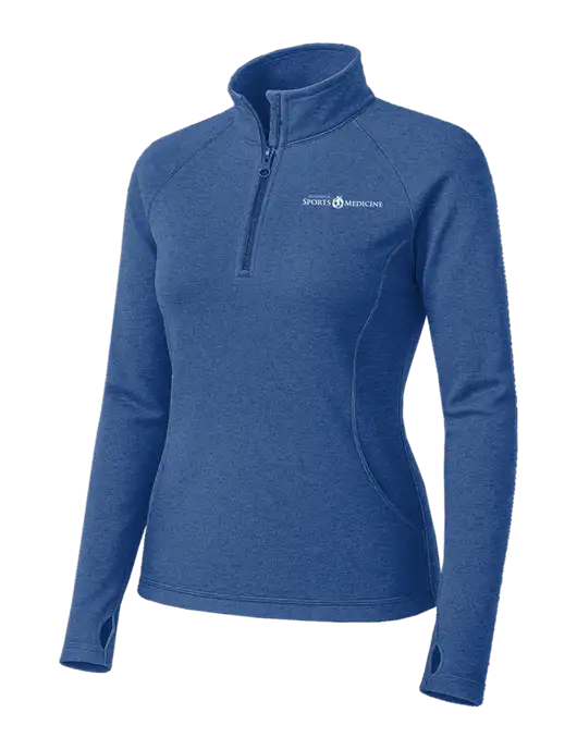 Royal Heather Womens Sport Wick Stretch 1/4 Zip Pullover w/Espanola Logo