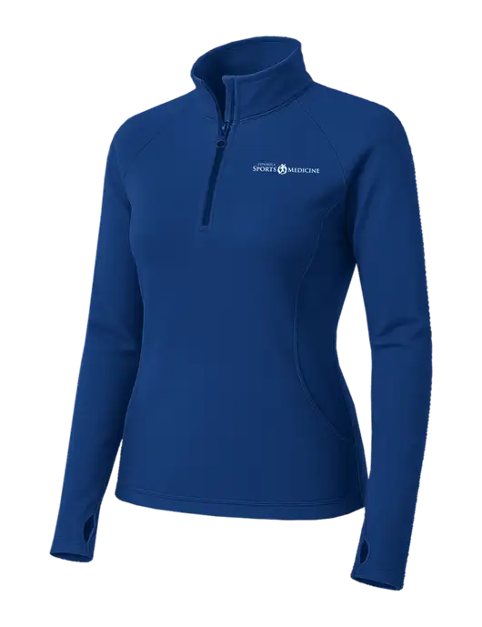 Dark Royal Womens Sport Wick Stretch 1/4 Zip Pullover w/Espanola Logo