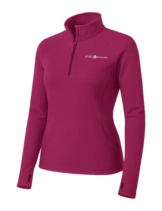 Very Dark Fuchsia Womens Sport Wick Stretch 1/4 Zip Pullover w/Espanola Logo